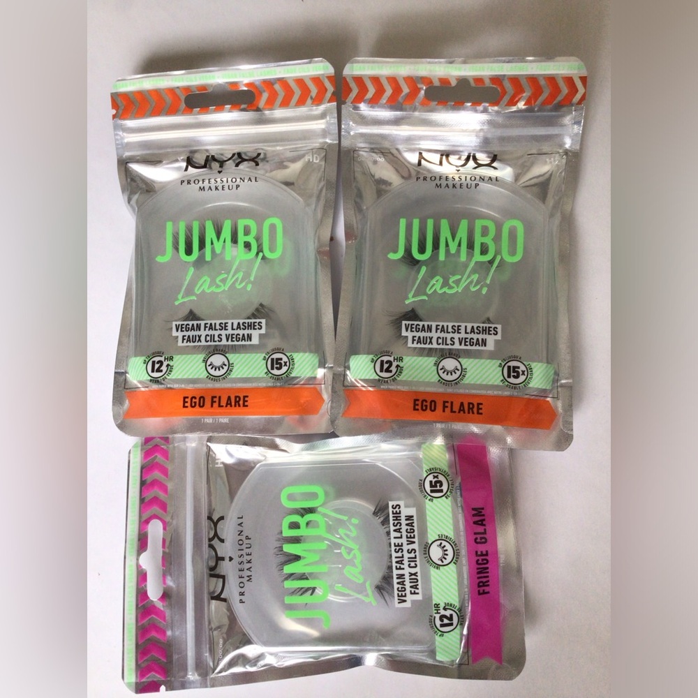 NYX Jumbo Lash Vegan False Lashes - Ego Flare and Fringe Glam
